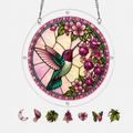 Roseglow Hummingbird Garden Acrylic Puzzle Suncatcher