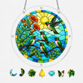 Hummingbird Sunrise Garden Acrylic Puzzle Suncatcher