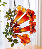 Trumpet Vine Flower Holographic Acrylic Suncatcher