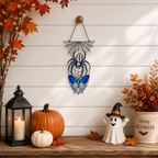 Blue Spider on Web Holographic Acrylic Suncatcher