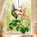 Hummingbird & Columbine Holographic Acrylic Suncatcher