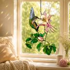 Hummingbird & Columbine Holographic Acrylic Suncatcher