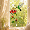 Hummingbird & Passion Flower Holographic Acrylic Suncatcher