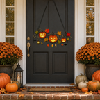 Pumpkins with Autumn Vine & Charms Holographic Acrylic Suncatcher