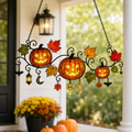 Pumpkins with Autumn Vine & Charms Holographic Acrylic Suncatcher