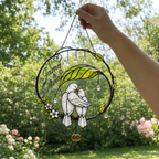 Personalized Dove Couple Wedding Rings Wreath Holographic Acrylic Suncatcher