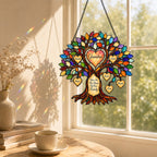 Personalized Grandma Heart Family Tree Holographic Acrylic Suncatcher