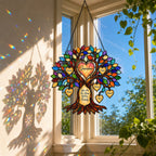 Personalized Grandma Heart Family Tree Holographic Acrylic Suncatcher