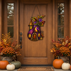 Purple Witch Cottage with Crescent Moon Holographic Acrylic Suncatcher