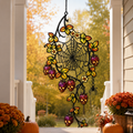Spider Web with Autumn Berries Holographic Acrylic Suncatcher