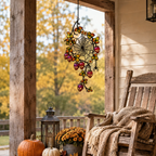 Spider Web with Autumn Berries Holographic Acrylic Suncatcher