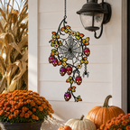 Spider Web with Autumn Berries Holographic Acrylic Suncatcher