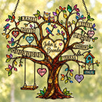 Personalized Grandparents Family Tree Holographic Acrylic Suncatcher