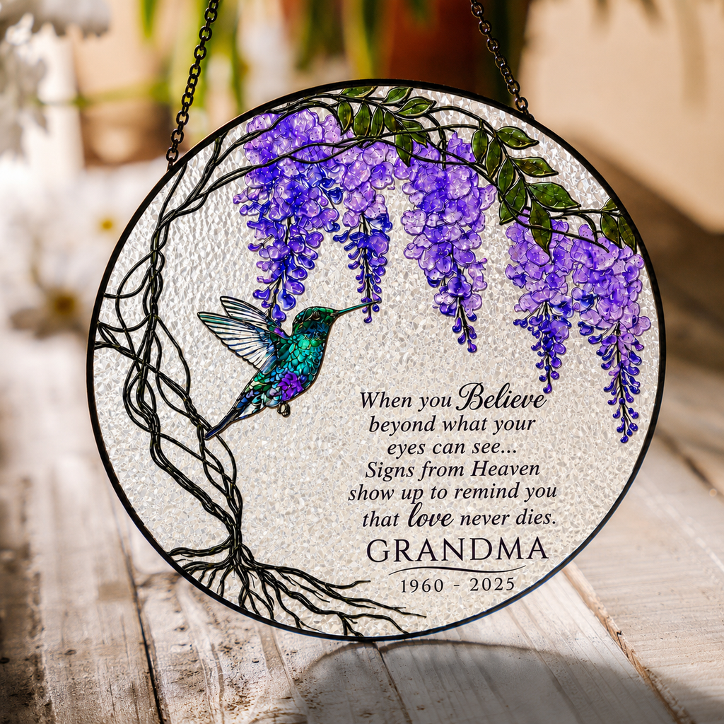Personalized Wisteria Memorial Suncatcher