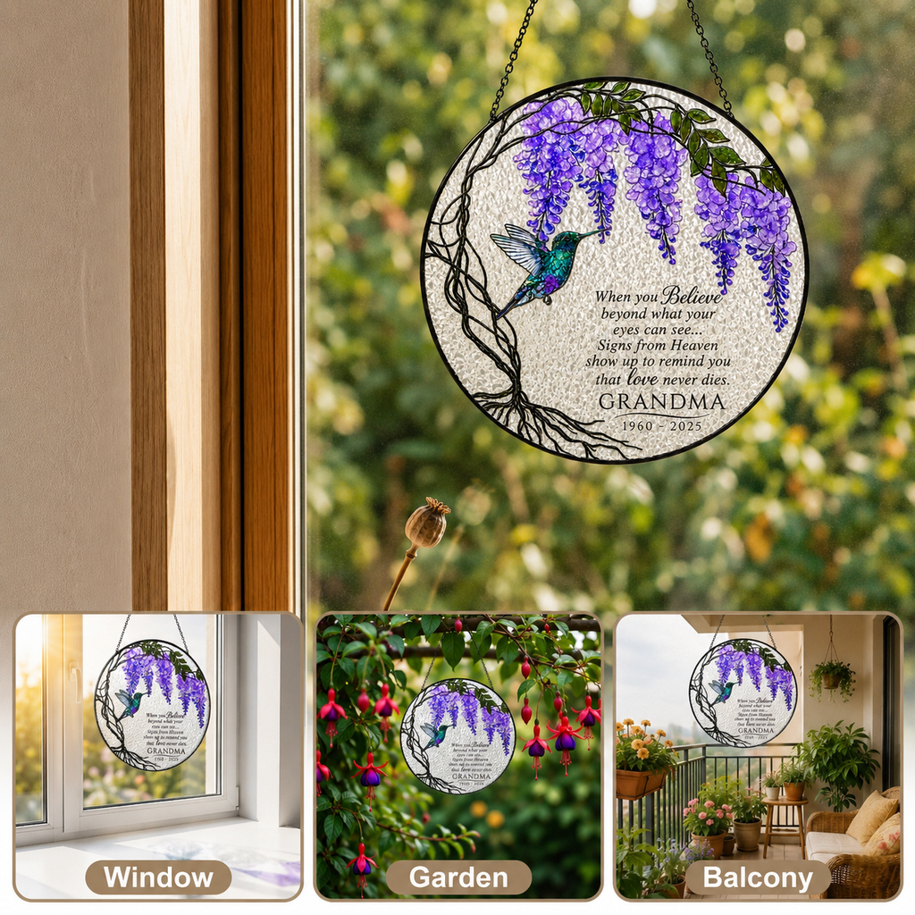 Personalized Wisteria Memorial Suncatcher