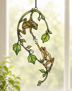Tree Frog Pair Holographic Acrylic Suncatcher