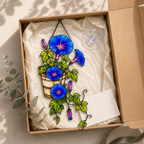 Blue Morning Glory Flower Holographic Acrylic Suncatcher