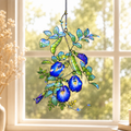Blue Butterfly Pea Flower Vine Holographic Acrylic Suncatcher