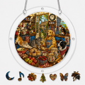 Cozy Dog & Cat Acrylic Puzzle Suncatcher