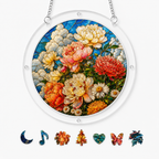 Peony Bouquet Acrylic Puzzle Suncatcher