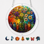 Floral Mason Jar Acrylic Puzzle Suncatcher