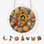 Birdhouse Garden Acrylic Puzzle Suncatcher