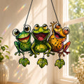 Personalized Frog Family Holographic Acrylic Suncatcher