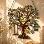 Personalized Grandparents Family Tree Holographic Acrylic Suncatcher