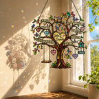 Personalized Grandparents Family Tree Holographic Acrylic Suncatcher