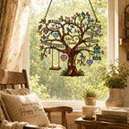 Personalized Grandparents Family Tree Holographic Acrylic Suncatcher