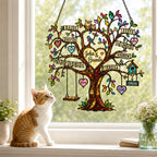 Personalized Grandparents Family Tree Holographic Acrylic Suncatcher