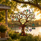 Personalized Grandparents Family Tree Holographic Acrylic Suncatcher
