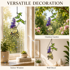 Swallowtail Butterfly & Purple Wisteria Holographic Acrylic Suncatcher