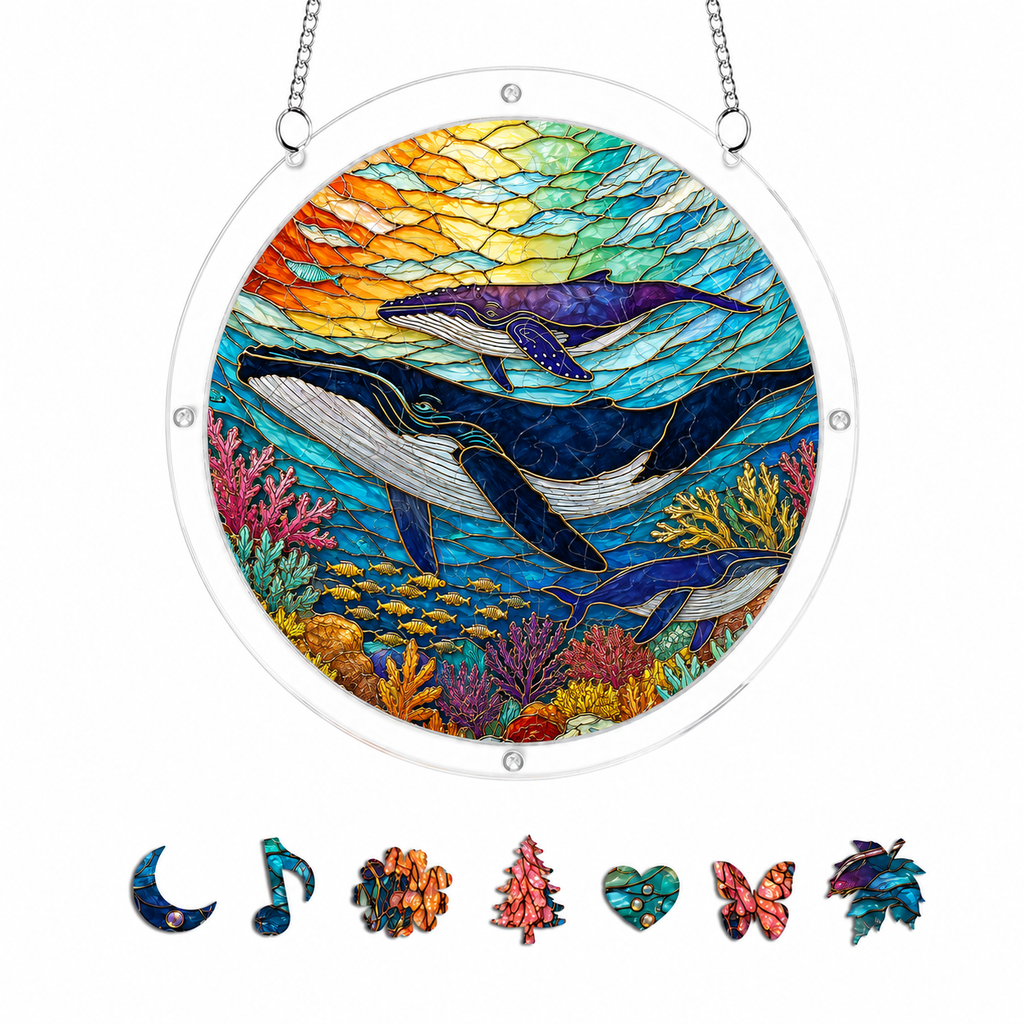 Humpback Whale Acrylic Puzzle Suncatcher