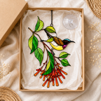 Sunbird & Firecracker Flower Holographic Acrylic Suncatcher