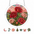 Red Rose Acrylic Puzzle Suncatcher