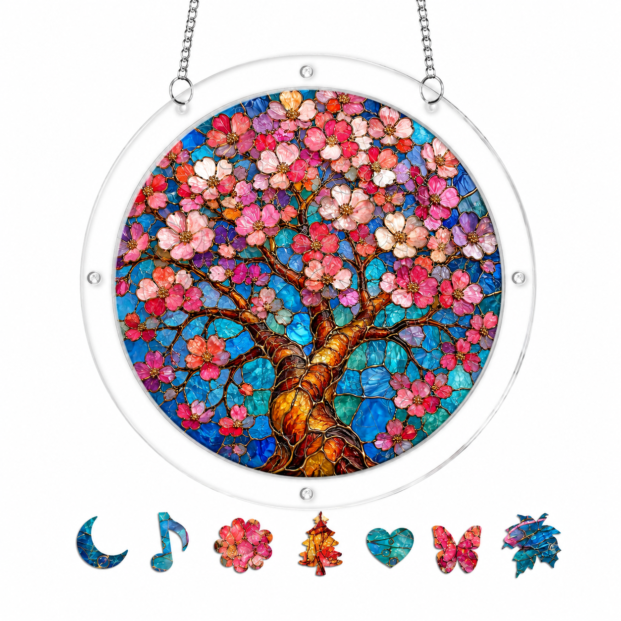 Cherry Blossom Acrylic Puzzle Suncatcher