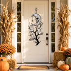 Skull Moon & Ghost Tree Holographic Acrylic Suncatcher
