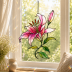 Stargazer Lily Flower Holographic Acrylic Suncatcher