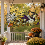 Ghosts & Ravens under the Harvest Moon Holographic Acrylic Suncatcher