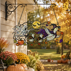 Ghosts & Ravens under the Harvest Moon Holographic Acrylic Suncatcher