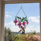 Fuchsia Hummingbird Holographic Acrylic Suncatcher
