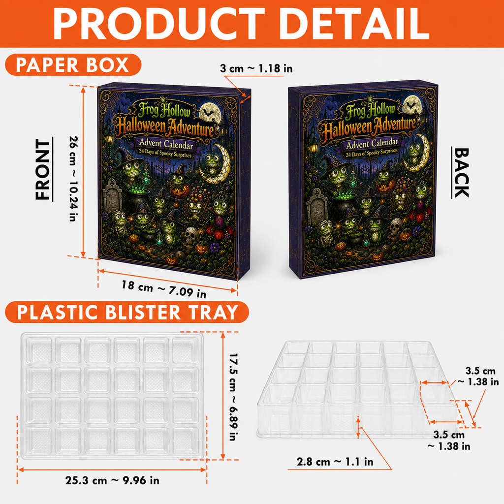 Frog Hollow Halloween Tree Ornament Set – 24 Acrylic Ornaments