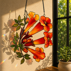 Trumpet Vine Flower Holographic Acrylic Suncatcher