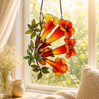 Trumpet Vine Flower Holographic Acrylic Suncatcher