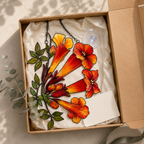 Trumpet Vine Flower Holographic Acrylic Suncatcher