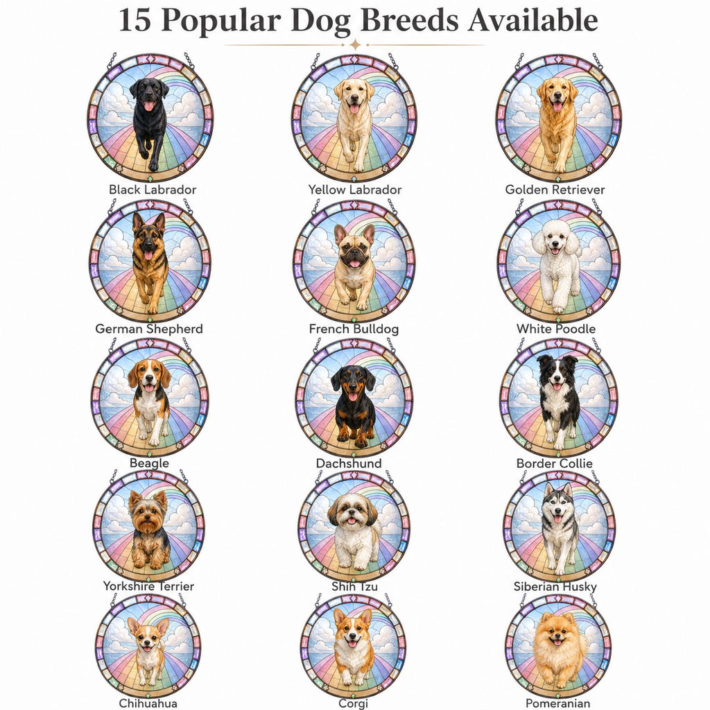 Personalized Pet Memorial Suncatcher – Rainbow Bridge Photo