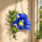 Blue Butterfly Pea Flower Holographic Acrylic Suncatcher