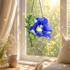 Blue Butterfly Pea Flower Holographic Acrylic Suncatcher