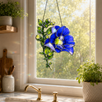 Blue Butterfly Pea Flower Holographic Acrylic Suncatcher